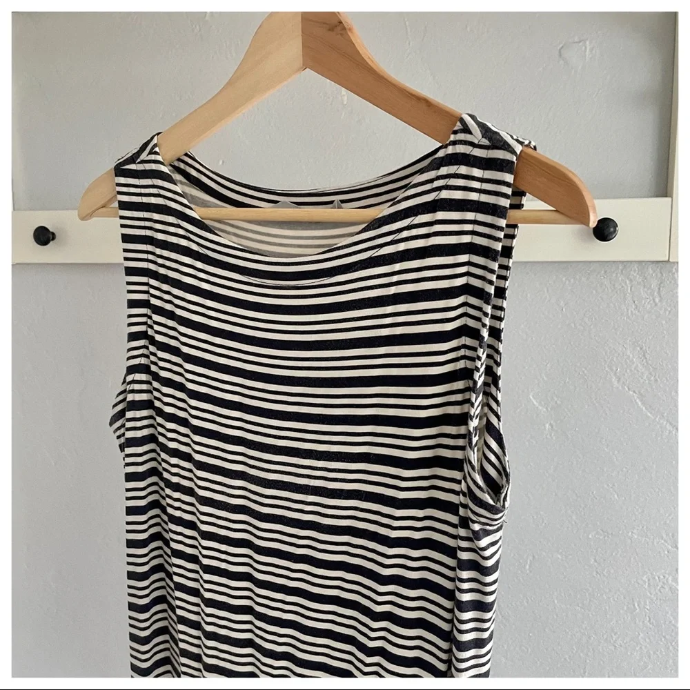 Athleta Westwood Sleeveless Stretch Cotton Striped Dress size Medium - Picture 2 of 7